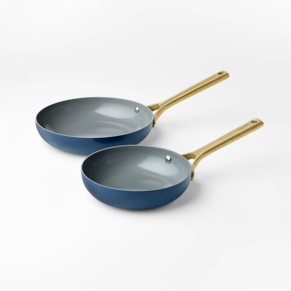 Blue and Gold Non-Stick Frying Pan Set